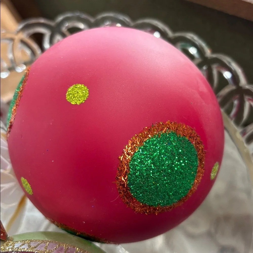 Elegant Glass Holiday Ornament Set - Red, Green, and White